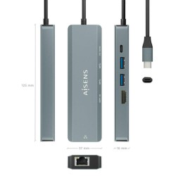 ÷ Aisens - hub usb 3.0 aluminio, 1xusb3.0 a/h+3xusb2.0 a/h, gris, 10cm