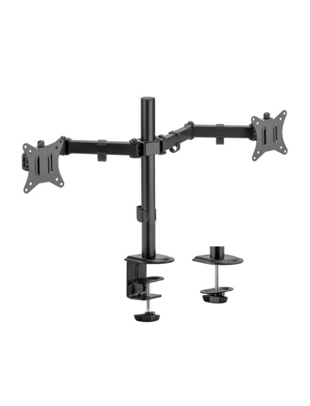 ÷ Aisens - soporte de mesa eco giratorio e inclinable para 9kg (3 pivotes, 2 brazos) de 17-32, negro