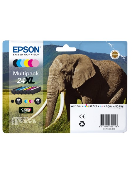 ÷ Tinta original epson t2438 xl multipack c13t24384011