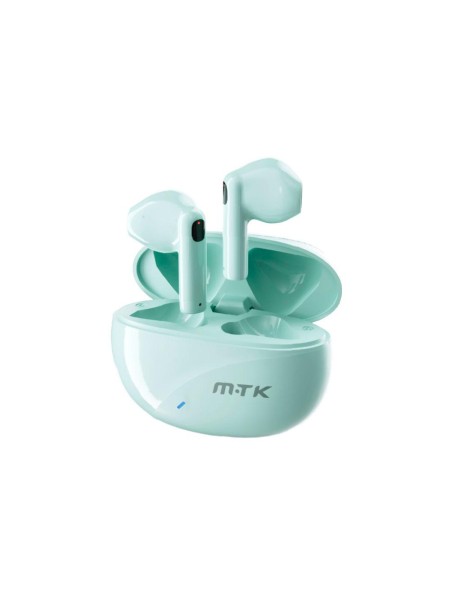 Auriculares Bluetooth 5.3 Muffin TC3252 / Tws / Base de carga / Tactil / Verde Agua / Mtk / 0352527
