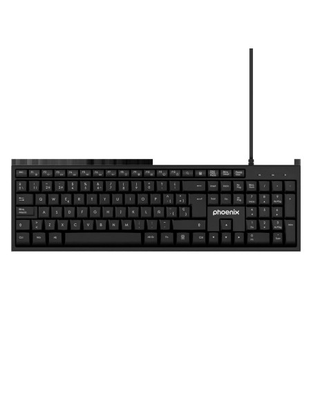 Teclado Multimedia USB Phoenix K100 / Resistente a salpicaduras / Negro
