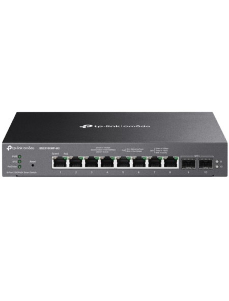 ÷ Switch semigestionable tp-link sg2210mp-m2 10p 8p poe+ 2.5gbs + 2p 10g sfp+ total 160w poe