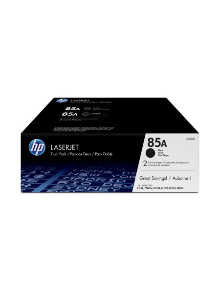 ÷ Pack 2 unidades tóner originales hp ce285ad negro 85a 3.200 páginas