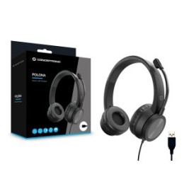 ÷ Headset conceptronic polona05b conexion usb-a microfono flexible control volumen reduccion de ruido