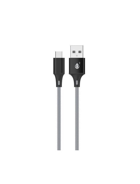 Cable datos USB 2.0 a Micro USB / 1m / 2.4a / Aluminio / Kratos B6244 / Negro / One+