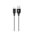 Cable datos USB 2.0 a Micro USB / 1m / 2.4a / Aluminio / Kratos B6244 / Negro / One+