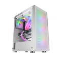 ÷ Caja atx semitorre gaming mars gaming mc-f white frontal metal mesh 3 ventiladores argb 120mm +1 tra
