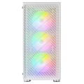 ÷ Caja atx semitorre gaming mars gaming mc-f white frontal metal mesh 3 ventiladores argb 120mm +1 tra