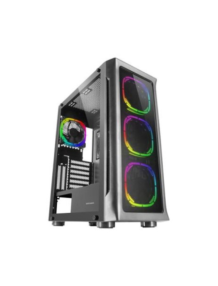 ÷ Caja e-atx torre gaming mars gaming mc-neo black premium 4 ventiladores argb frontal y lateral de cr