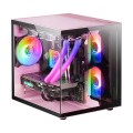 ÷ Caja microatx cube gaming mars gaming mc-view black/pink frontal y lateral de cristal templado conti