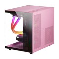 ÷ Caja microatx cube gaming mars gaming mc-view black/pink frontal y lateral de cristal templado conti