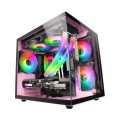 ÷ Caja microatx cube gaming mars gaming mc-view black/pink frontal y lateral de cristal templado conti