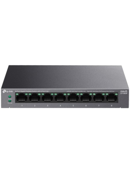 ÷ Switch no gestionable tp-link ls108gp litewave 8p giga sobremesa carcas de metal 8p poe+