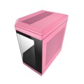 ÷ Caja atx semitorre gaming mars gaming mc3t color rosa vista panoramica 3 paneles de cristal templado