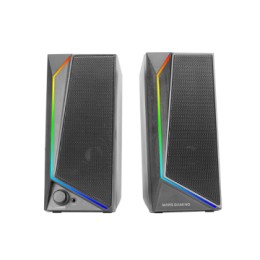 ÷ Altavoces 2.0 mars gaming ms72 black 15w jack 3.5mm iluminacion rgb control de volumen entrada jack