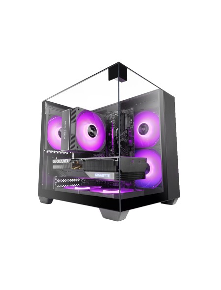 ÷ Caja microatx gaming mars gaming mcvisionm triple cristal templado gpu 330mm 1x3.5 1x2.5 negro