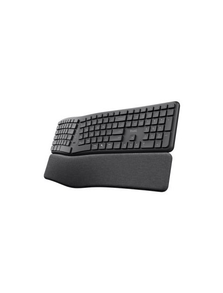÷ Teclado trust bluetooth multidispositivo keyra ergonomico silent color negro