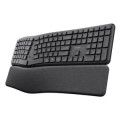 ÷ Teclado trust bluetooth multidispositivo keyra ergonomico silent color negro