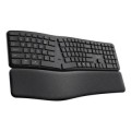 ÷ Teclado trust bluetooth multidispositivo keyra ergonomico silent color negro
