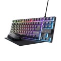 ÷ Teclado mouse y alfombrilla trust gaming gxt 794 rgb raton wireless 4800dpi teclado cable
