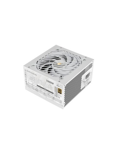 ÷ Fuente de alimentacion mars gaming 1000w atx 80+ bronze 140mm silent blanco