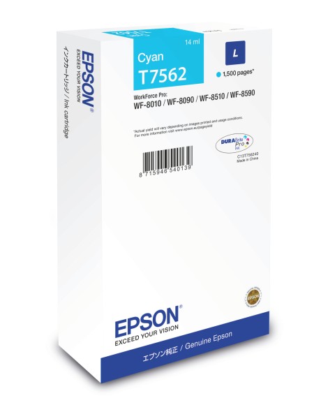 ÷ Tinta original epson t7562 cian l c13t756240 14ml