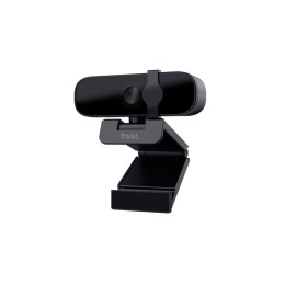 ÷ Webcam con microfono trust tanor full hd 1080p negra  para videolla nitidas con 85% mat. recicl