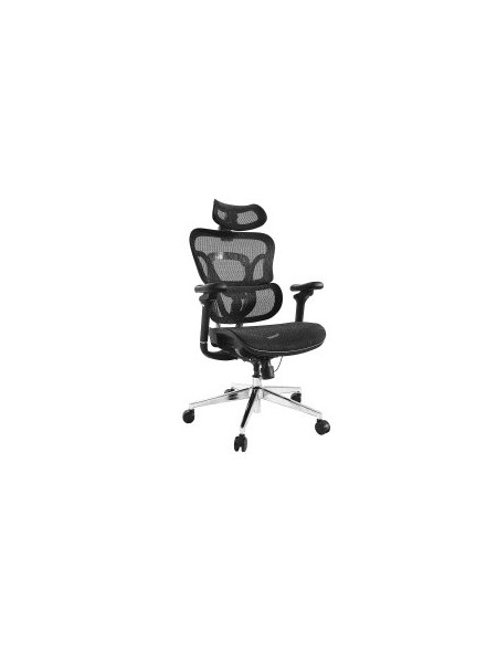 ÷ Silla de oficina ergonomica equip 651051 premium color negro tapiceria malla 5 posiciones