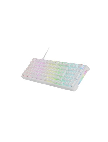 ÷ Teclado mars gaming mkprowyes mecanico rgb silent switch  rueda de control color blanco