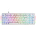÷ Teclado mars gaming mkprowyes mecanico rgb silent switch  rueda de control color blanco