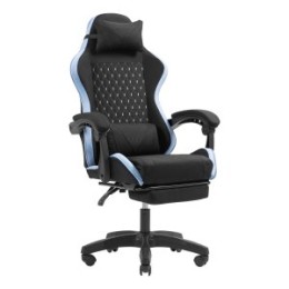 ÷ Silla gamer mars gaming mgcxfgrbl negra y azul reclinable reposabrazos ajustable reposapies cojines
