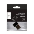 Adaptador USB 2.0 Macho a Type-C Hembra / Cablexpert / A-USB2-AMCF-02