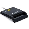Lector de Tarjetas Inteligentes Type-C Tooq / Dnie / Dni 3.0 / Tarjetas Sim / Negro / TQR-211B