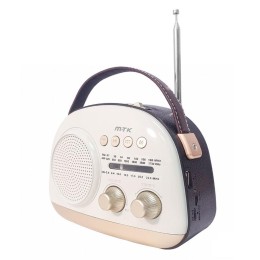 Radio portatil Am-Fm Bluetoothh 5.4 con Antena TR9438 / Altavoz externo / 1200Mah / Blanco / Mayou / 0954381