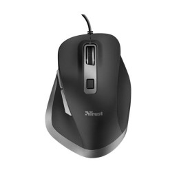 ÷ Mouse trust fyda con cable, 6 botontes, rueda desplazamiento 5000dpi negro 24728