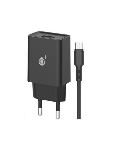 Cargador de red Usb + Cable Microusb / 12w / Negro / Basic Wilson / A6173 One+