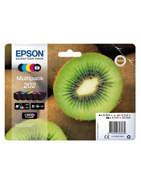 ÷ Kiwi multipack 5-colours 202 claria premium ink