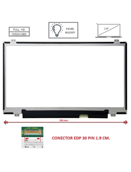 Pantalla compatible para portátil LED 14
