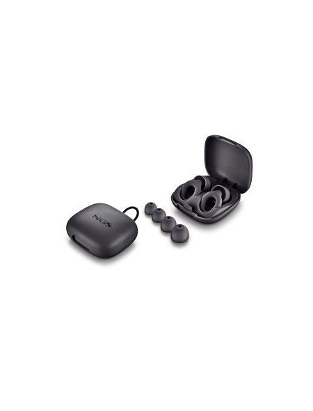 ÷ Tapones de o?do ngs noon black silicona reutilizables reducci?n 23db snr estuche y 4 packs almohadil