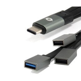 ÷ Hub usb 3.1 usb-c conceptronic hubbies 1 puerto usb 3.0 + 2 puertos usb 2.0 color gris