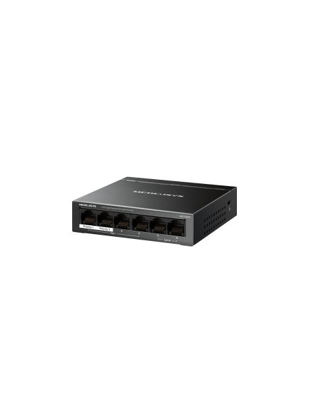 ÷ Switch no gestionable mercusys ms106gp 6p 2x1gb 4x1gb poe+ 65w metalico negro
