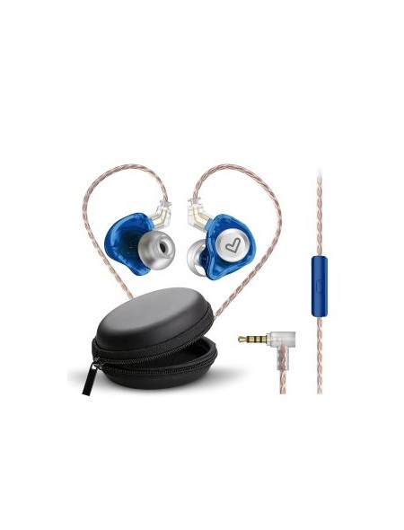 ÷ Auricular intrauditivo jack 3.5mm energy sistem monitor mic 1.2m azul transparente
