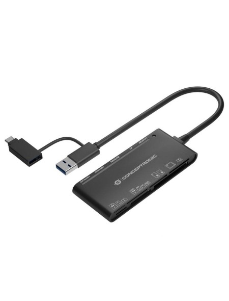 ÷ Card reader externo usb-c/ usb-a 7en1 conceptronic bian03b usb 3.0 sd/sdhc/sdxc mmc ms m2 ct xd micr