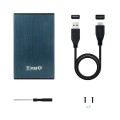 Caja externa aluminio 2.5 USB 3.1 Sata Tooq Azul Pacífico 9.5mm TQE-2527PB