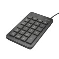 Teclado numerico Trust Xalas Usb / Ambidiestro / 23x Teclas perfil bajo / 5x Teclas Multimedia / Negro