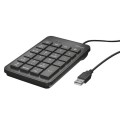 Teclado numerico Trust Xalas Usb / Ambidiestro / 23x Teclas perfil bajo / 5x Teclas Multimedia / Negro