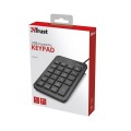 Teclado numerico Trust Xalas Usb / Ambidiestro / 23x Teclas perfil bajo / 5x Teclas Multimedia / Negro