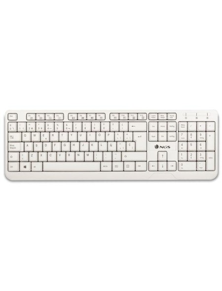 Teclado USB Ngs Spike Blanco / Cable 1.4m / 12 Teclas Multimedia