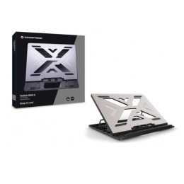 ÷ Soporte de portatil conceptronic de aluminio color gris