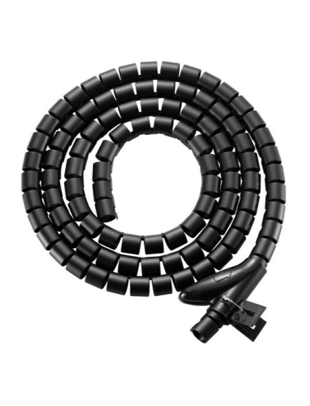 ÷ Organizador de cables en espiral equip 650867 con clip 1 metro color negro
